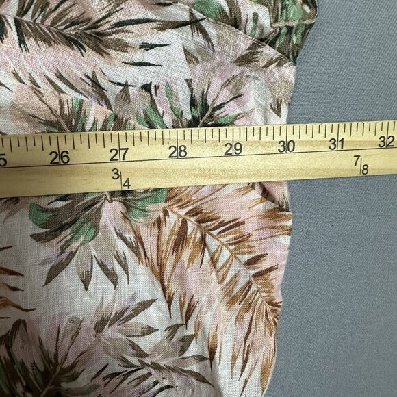 NWT J Jill LOVE LINEN Top Size 4X Flounce Sleeve V-Neck Tropical Palm Leaves NEW - Picture 12 of 16
